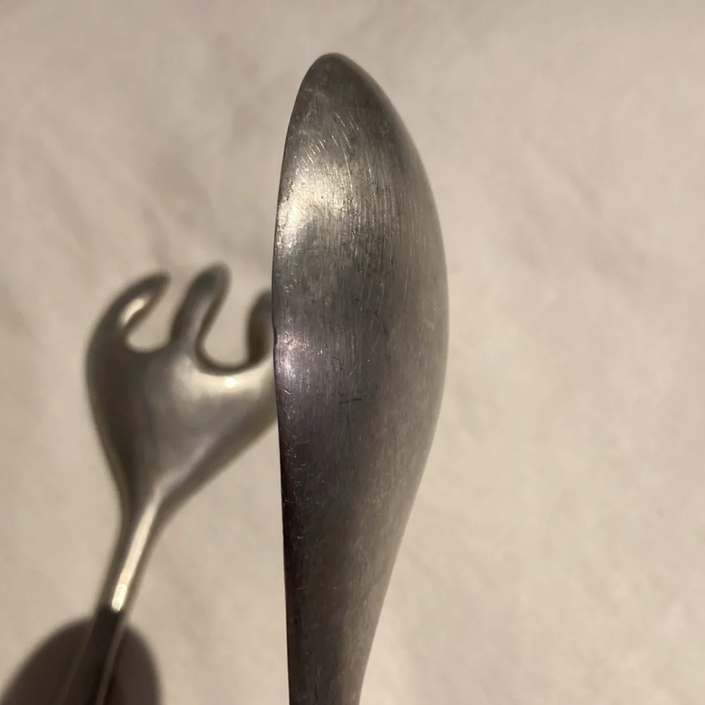 Vintage Mariposa serving set seashells handle aluminum